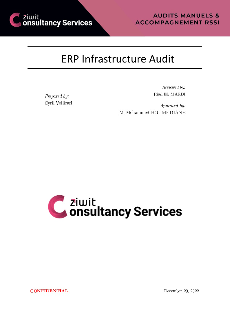 Audit report of your telephone, ERP and messaging infrastructure