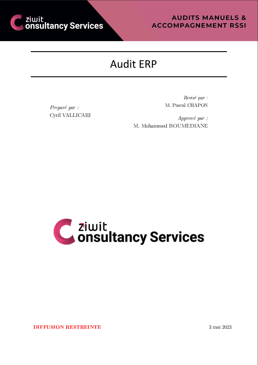 Rapport audit de votre infrastructure téléphonique, ERP et Messagerie