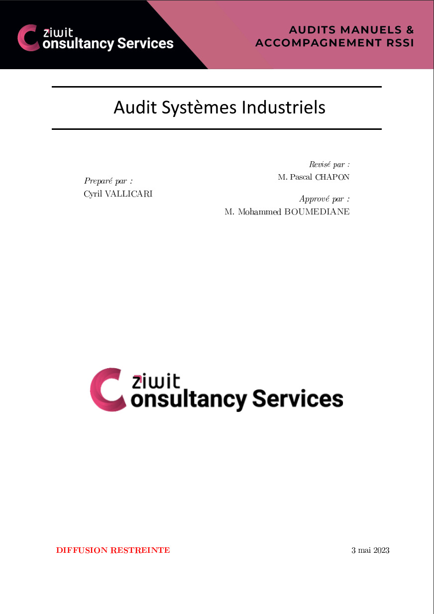Rapport audit Systèmes industriels
