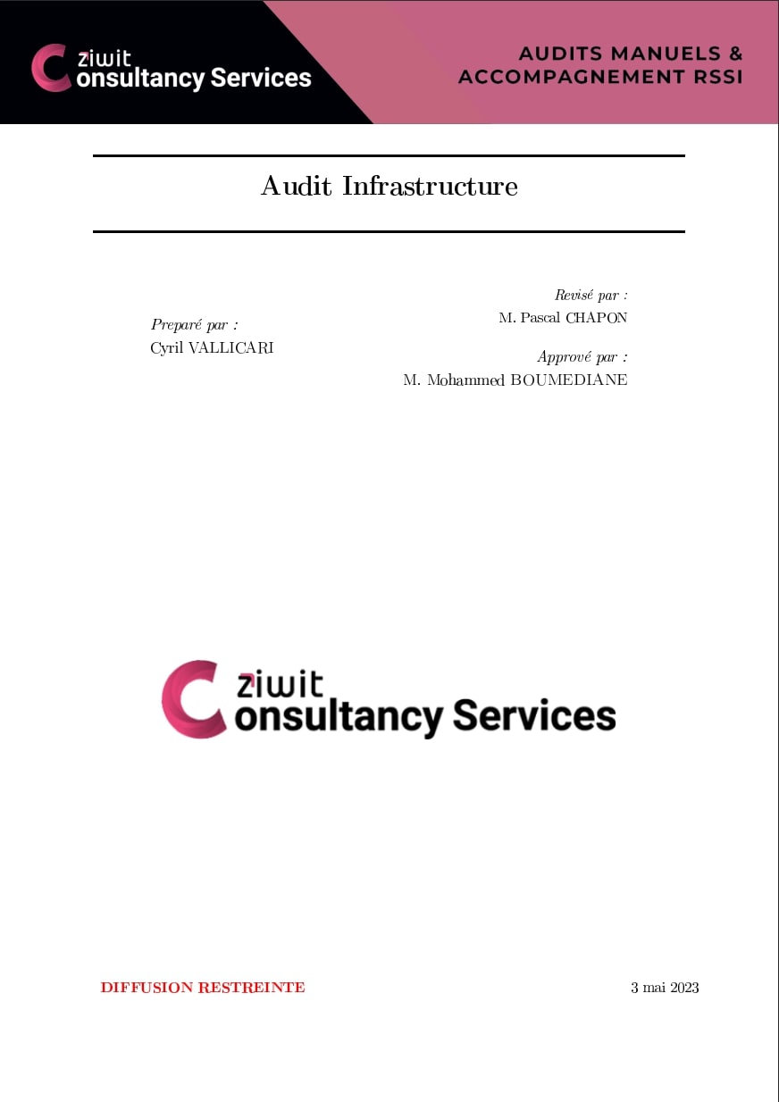 Rapport audit d’infrastructure