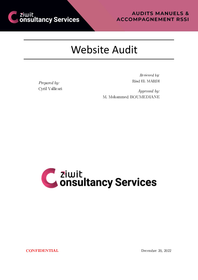 Audit Report Website Security